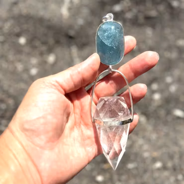 Rejuvenating the water- Large Aquamarine with large clear quartz Dragon egg