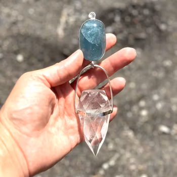 Rejuvenating the water- Large Aquamarine with large clear quartz Dragon egg