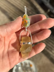 Hathor wealth frequency - velocity Opal with Libyan dessert Tectite