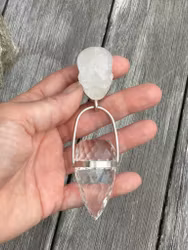 Arancha-  Clear Quartz skull with high frequency dragon egg.