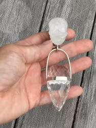 Arancha-  Clear Quartz skull with high frequency dragon egg.