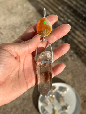 Big Velo Opal with Himalayan golden shimmer Quartz