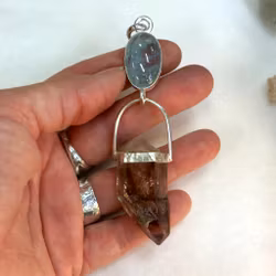 Gate to Lemurian-  Aquamarine with Brandenberg Enhydro