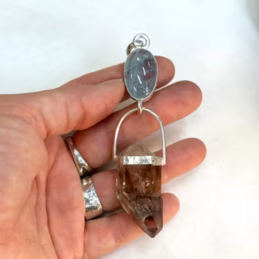 Gate to Lemurian-  Aquamarine with Brandenberg Enhydro