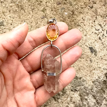 Infusing the sacred feminine with light- Citrine with naturally douDragon blood lemurian