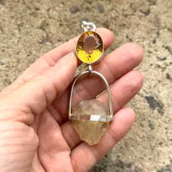 Light of the new world-  Citrine with Libyan Tectite