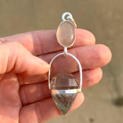 Guardian of the Green Portal – Awakening Your Dragon Self  Natural Green Moonstone (Cat Eye) with Lodolite Dragon Egg