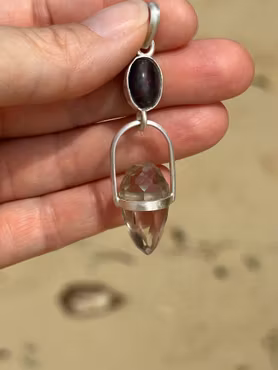 Transformation – The Womb of Metamorphosis   Black Opal with Clear Quartz Dragon Egg