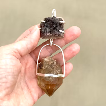 Awakening the Inner Magic – Guided by Forest, Fire and Starlight  Black Amethyst with Citrine from Congo