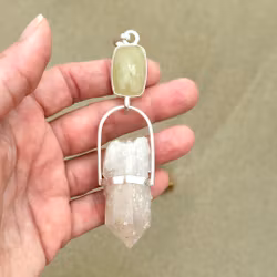 Paloma — She Who Collects the Starlight of the North - Green Aquamarine with Fjällkvarts