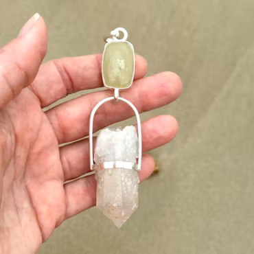 Paloma — She Who Collects the Starlight of the North - Green Aquamarine with Fjällkvarts