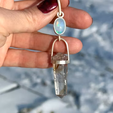 Angelic Fire Horse -  Oracle of the Timelines. Velo Opal with Fire Horse Vogel crystal