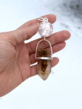 Embodiment of the New Feminine Leadership- Rose Quartz with Quan Yin Lodolite