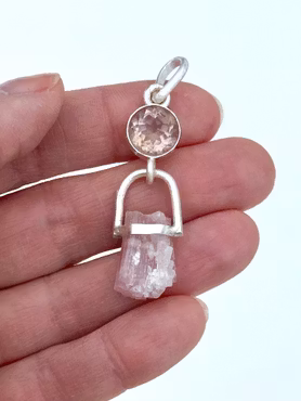 Where Softness Awakens Sovereign Power- Ametrine with Crystalline Pink Tourmaline