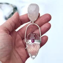 Skull of the Sovereign Higher Heart- Rose Quartz Skull with High Frequency Dragon Egg & Rubellite