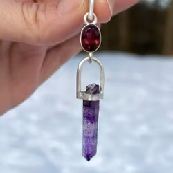Higher Heart Sovereignty- The Magdalene Current- Pink Tourmaline (Rubelite) with Amethyst Phantom Quartz Higher Heart Activation - The Magdalene Frequency
