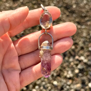 Blooming Into Your Original Light  - Ametrine with Double Terminated Enhydro Brandenberg