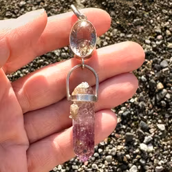 Blooming Into Your Original Light  - Ametrine with Double Terminated Enhydro Brandenberg