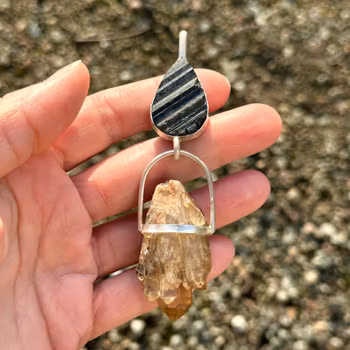 Rooted in Fire, Crowned by Light - Black Tourmaline with Kundalini Citrine