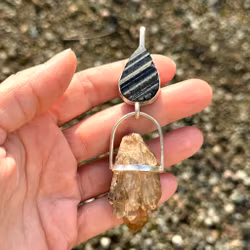 Rooted in Fire, Crowned by Light - Black Tourmaline with Kundalini Citrine