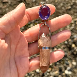 Daughter of Fire  - Amethyst with Double Terminated Red Amethyst