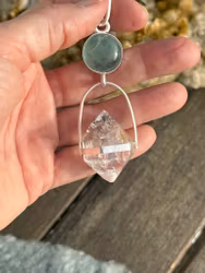Rainbow Bridge Activation - Blue Avian Light Codes   Aquamarine with Herkimer Diamond