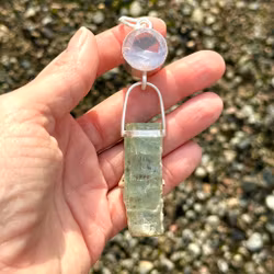 The Return of Her Sacred Power  Priestess of Awakening  Rose Quartz with Raw Aquamarine