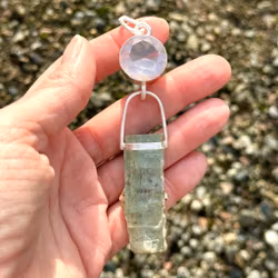 The Return of Her Sacred Power  Priestess of Awakening  Rose Quartz with Raw Aquamarine