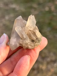 Snall Quartz crystal cluater from Sweden with double terminated crystals