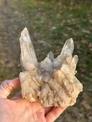 Clear quartz Lemurian  crystal cluster