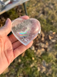Clear Quartz heart with magical rainbows