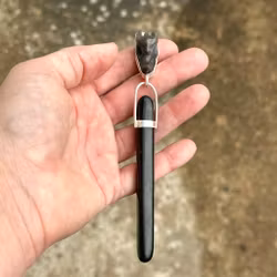 Argor – The Dragon of Sacred Transmutation  Silver Obsidian Dragon with Shungite Spear