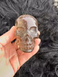Smokey Rutilated quartz skull