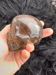 Smokey Rutilated quartz skull