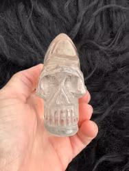 Clear quartz Crystal skull leaf