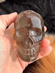 Smokey Rutilated part natural skull