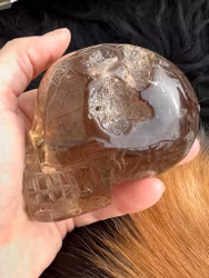 Smokey Rutilated part natural skull