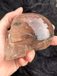 Smokey rutilated Quartz skull