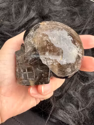 Dark smokey ritilated quartz skull