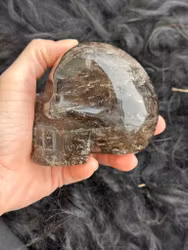 Smokey quartz skull