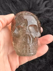 Smokey Rutilated quaetz skull