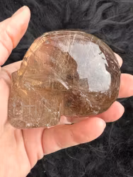 Smokey Rutilated quaetz skull