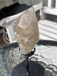 Arcturian rutilated quartz skull