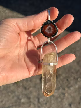 Inner Earth - Awakening the Higher Heart Within  Red Quartz Amethyst Geode with Citrine from the North