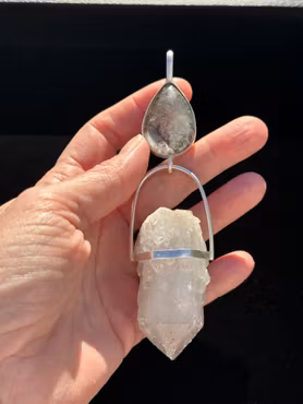 Messenger of the Veil -  Keeper of Sacred Balance - Lodolite with Fjällkvarts