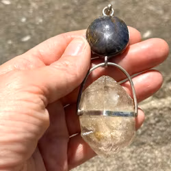 Calling Yourself Back Home to Your Galactic Origin - Star Sapphire with Himalayan Enhydro Quartz & Golden Healer