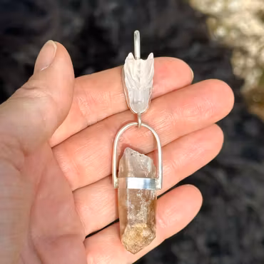 The Golden Dragon Remembers You - Clear Quartz Dragon with Swedish Golden Healer