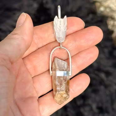 The Golden Dragon Remembers You - Clear Quartz Dragon with Swedish Golden Healer