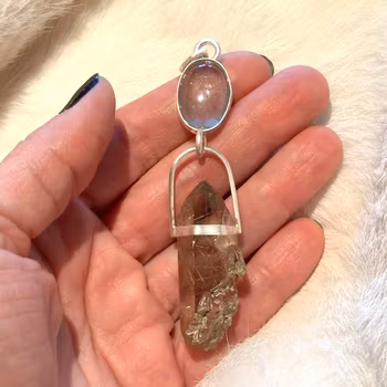 Priestess of Water — Return to the Living Waters Within- Aquamarine with double terminated rutilated Quartz
