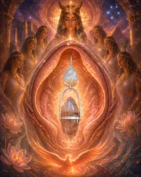 Womb of the Rising Light Priestess of Life - Guardian of the New Earth Frequencies  Apricot Rainbow Moonstone with Fire Quartz